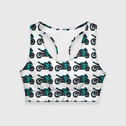 Женский спортивный топ Motorbike light blue