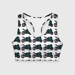 Топик спортивный женский Motorbike blue, цвет: 3D-принт