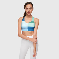 Топик спортивный женский Мятное небо колор-блок, цвет: 3D-принт — фото 2