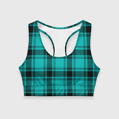 Женский спортивный топ Checkered blue / 3D-принт – фото 1