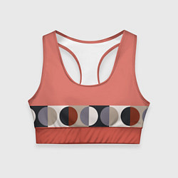 Топик спортивный женский Луна Малевича розовый томат, цвет: 3D-принт