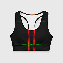 Женский спортивный топ Neon black green circles