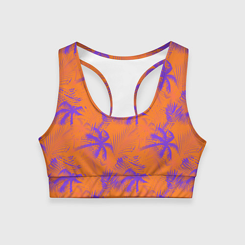 Женский спортивный топ Palm orange / 3D-принт – фото 1