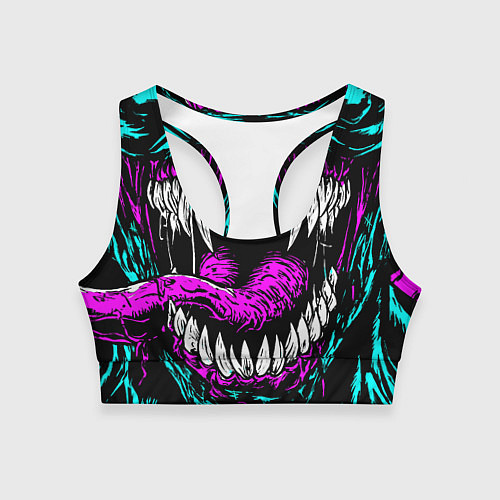 Женский спортивный топ Клыки венома / 3D-принт – фото 1