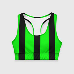 Женский спортивный топ Color green black line