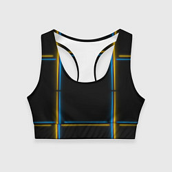 Топик спортивный женский Neon yellow light blue, цвет: 3D-принт