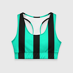 Топик спортивный женский Color light blue white line, цвет: 3D-принт