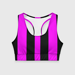 Женский спортивный топ Color black pink lines