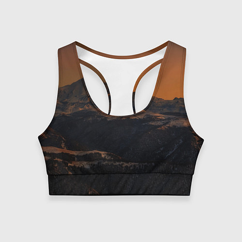 Женский спортивный топ Эльбрус / 3D-принт – фото 1