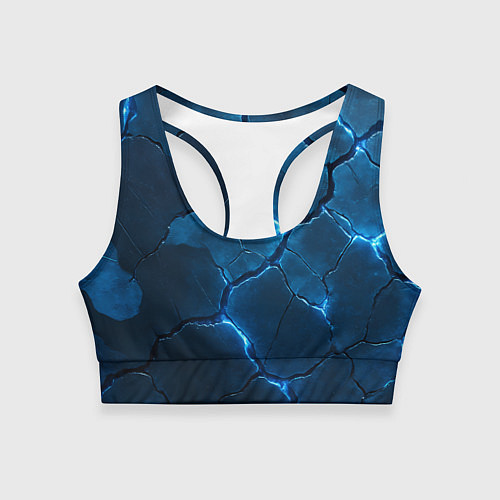 Женский спортивный топ Неоновые плиты с камуфляжем / 3D-принт – фото 1