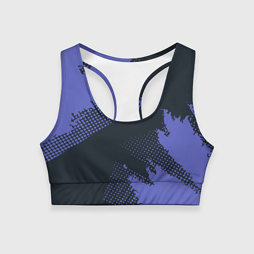 Женский спортивный топ Абстрактная текстура в синем / 3D-принт – фото 1