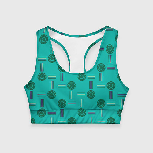 Женский спортивный топ Мячи и полосы / 3D-принт – фото 1