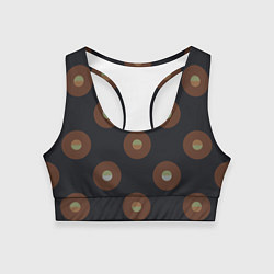 Женский спортивный топ Black coffee moon drops pattern