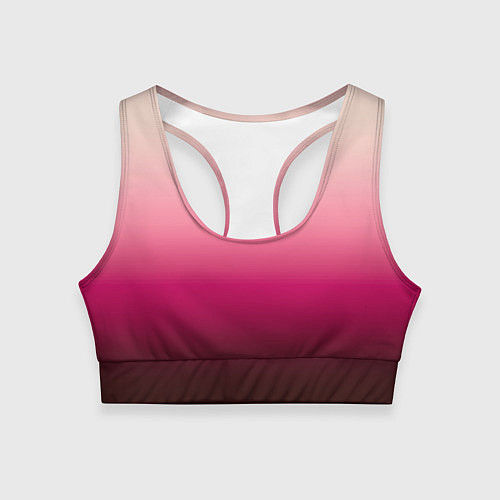 Женский спортивный топ Градиент transcendent pink омбре / 3D-принт – фото 1