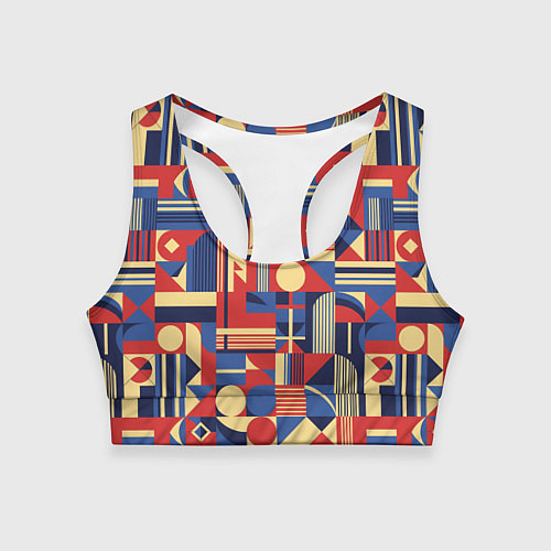 Женский спортивный топ Геометрический карнавал / 3D-принт – фото 1