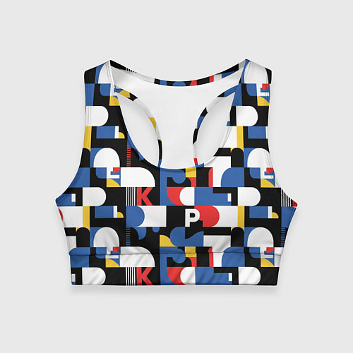 Женский спортивный топ Геометрия букв / 3D-принт – фото 1