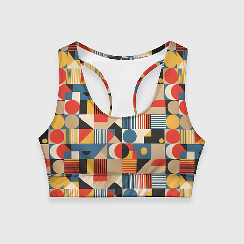 Женский спортивный топ Ритмы Баухауса / 3D-принт – фото 1