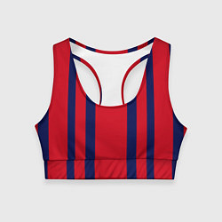 Топик спортивный женский Color black red stripes, цвет: 3D-принт