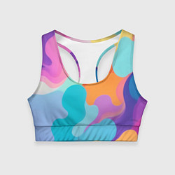 Топик спортивный женский Разноцветные красивые облака, цвет: 3D-принт