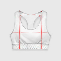 Топик спортивный женский Color white red stripes, цвет: 3D-принт