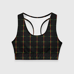 Женский спортивный топ Color black orange green crosses