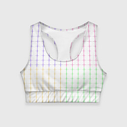 Топик спортивный женский Color white multicolored stripes, цвет: 3D-принт