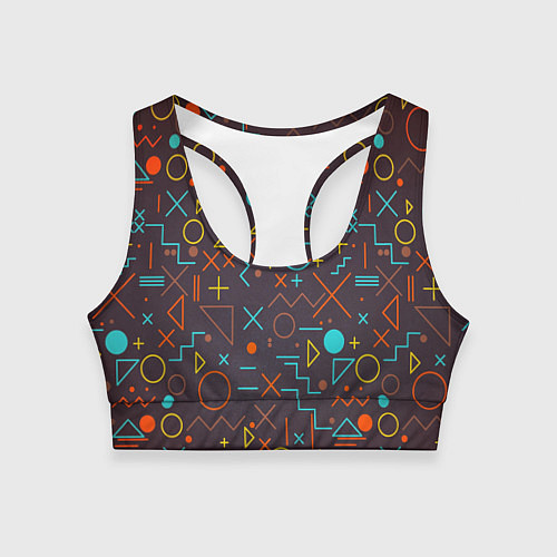 Женский спортивный топ Different shapes of geometry / 3D-принт – фото 1