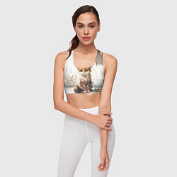 Топик спортивный женский Юный лисёнок, цвет: 3D-принт — фото 2