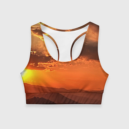 Женский спортивный топ Закат на перевале актопрак / 3D-принт – фото 1