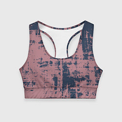 Топик спортивный женский Текстура с потертостями сине-розовая, цвет: 3D-принт
