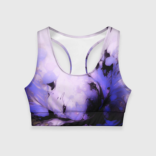 Женский спортивный топ Взрывной индиго светлый / 3D-принт – фото 1