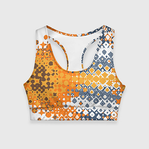 Женский спортивный топ Геометрические разводы / 3D-принт – фото 1