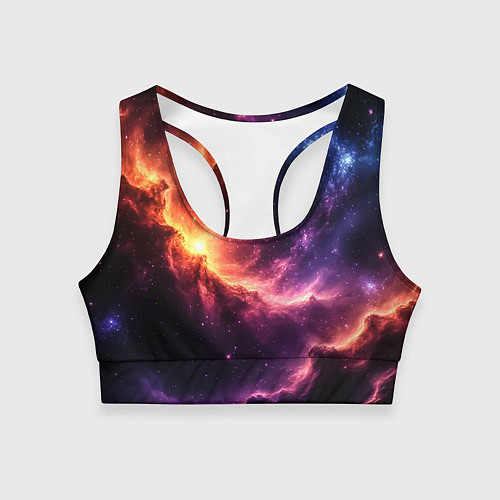 Женский спортивный топ Фантастические космические туманы / 3D-принт – фото 1