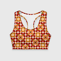 Топик спортивный женский Пестрый узорчатый паттерн, цвет: 3D-принт