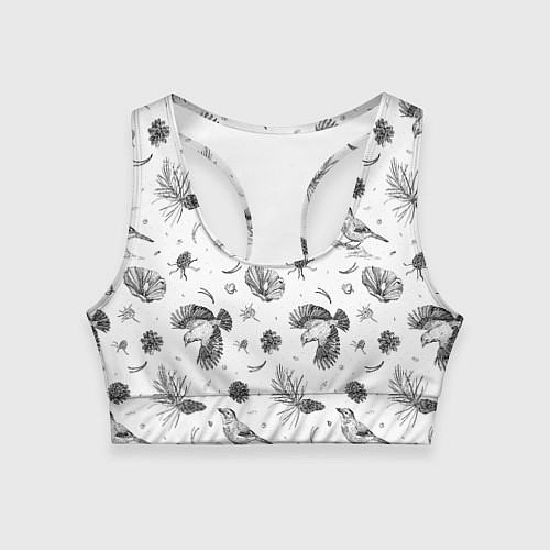 Женский спортивный топ Сойка в Бузулукском бору / 3D-принт – фото 1