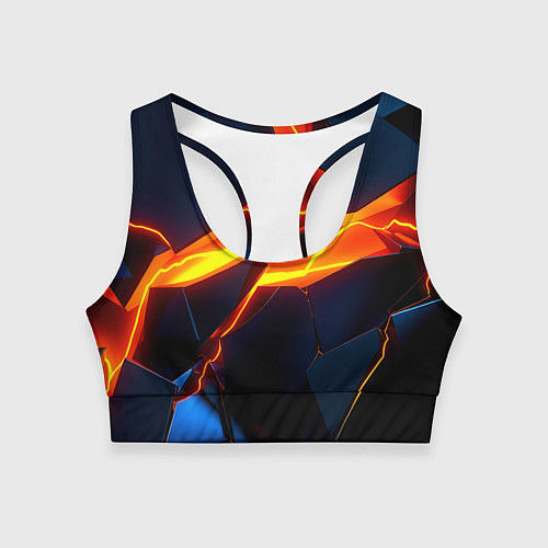 Женский спортивный топ Plate fractures / 3D-принт – фото 1