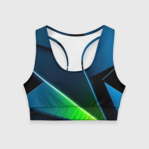 Женский спортивный топ Neon colored geometric / 3D-принт – фото 1
