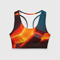 Топик спортивный женский Neon orange, цвет: 3D-принт