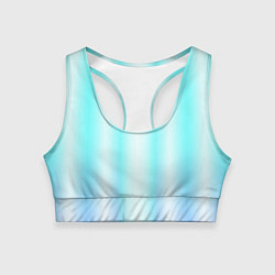 Топик спортивный женский Neon white blue lines, цвет: 3D-принт