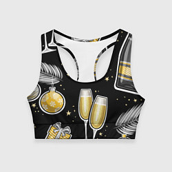 Топик спортивный женский Новогодний вайб, цвет: 3D-принт