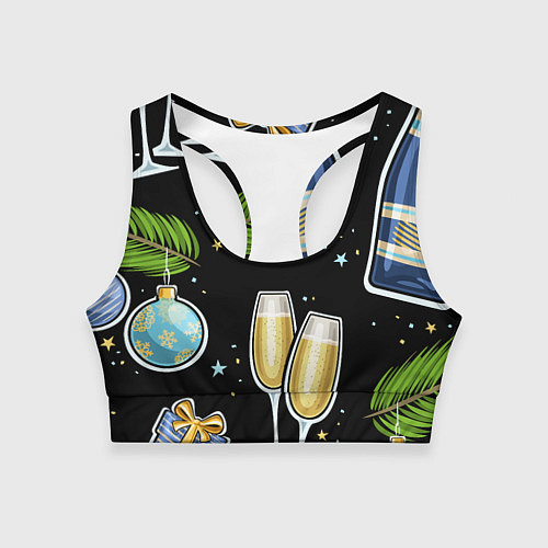 Женский спортивный топ Новогодний вайб / 3D-принт – фото 1