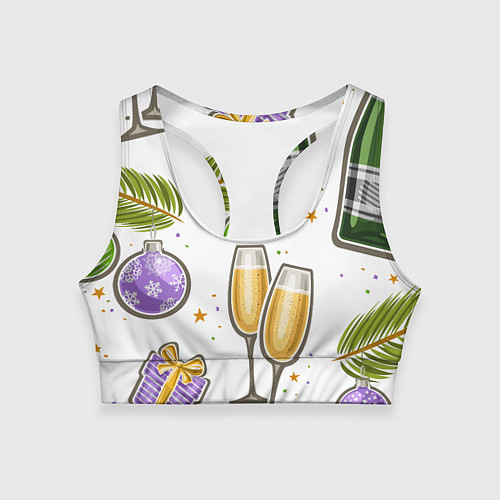 Женский спортивный топ Новогодний вайб / 3D-принт – фото 1
