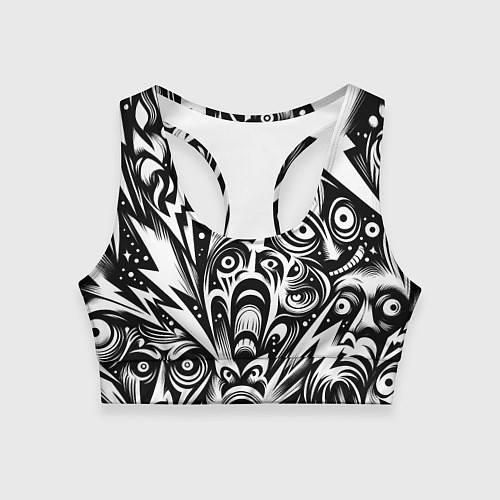 Женский спортивный топ Lightnings and faces - ai art fantasy / 3D-принт – фото 1