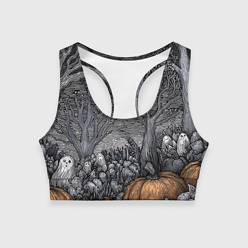 Женский спортивный топ Осенние шалости духов / 3D-принт – фото 1