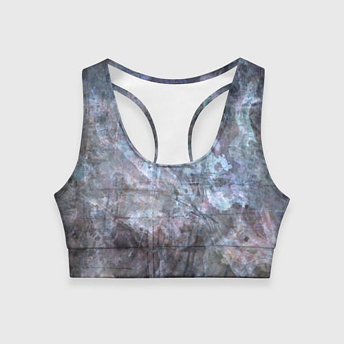 Женский спортивный топ Абстракция - gray-blue hurricane / 3D-принт – фото 1