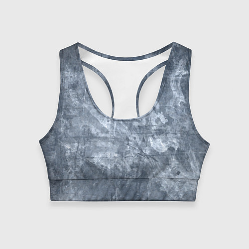 Женский спортивный топ Абстракция - gray-blue / 3D-принт – фото 1
