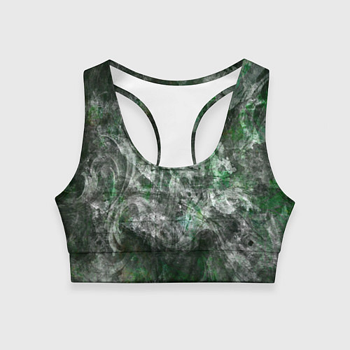 Женский спортивный топ Абстракция - acid boom / 3D-принт – фото 1
