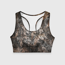 Топик спортивный женский Абстракция - brown darkness, цвет: 3D-принт