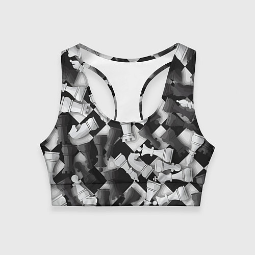 Женский спортивный топ Мир шахмат / 3D-принт – фото 1