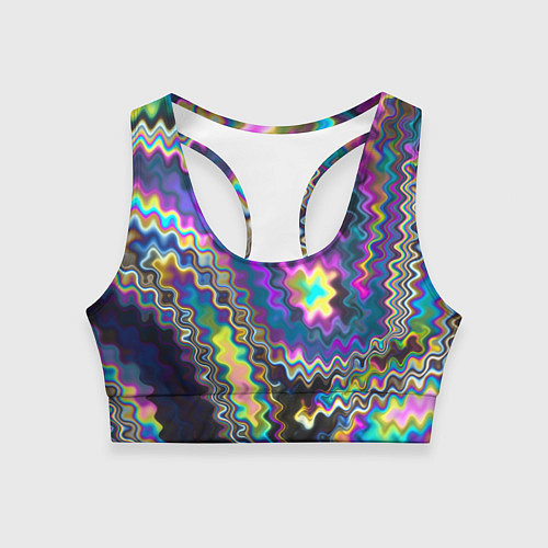 Женский спортивный топ Абстракция переливы / 3D-принт – фото 1